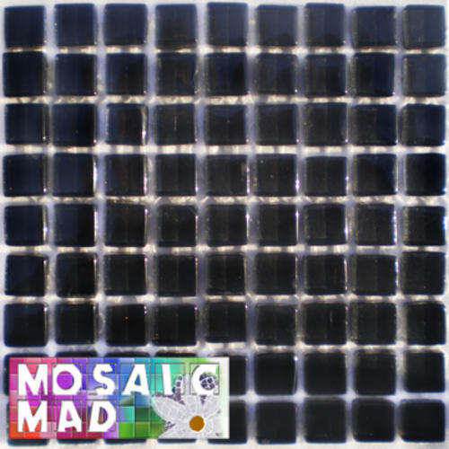 *81* Crystal Glass Mosaic Tiles: METALLIC BLACK 10mm x 10mm x 4mm