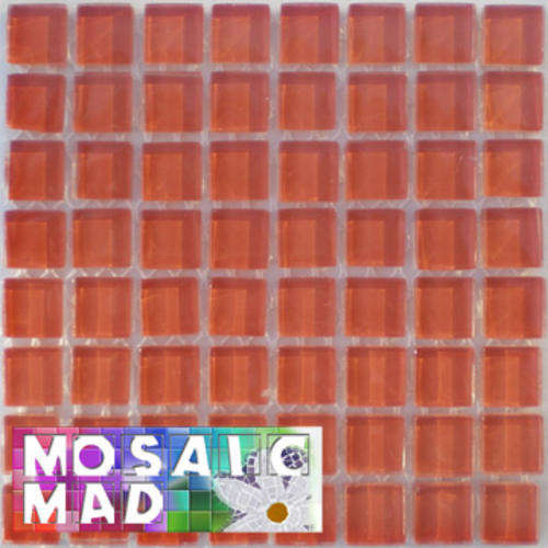 *64* Crystal Glass Mosaic Tiles: APRICOT 10mm x 10mm x 4mm