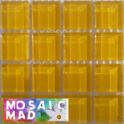 16 Crystal Glass Mosaic Tiles: SUNFLOWER 23mm x 23mm x 4mm