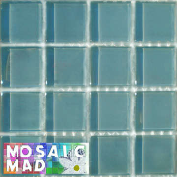 16 Crystal Glass Mosaic Tiles: SEAFOAM 23mm x 23mm x 4mm