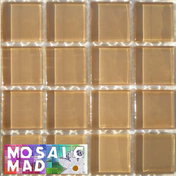16 Crystal Glass Mosaic Tiles: CAMEL 23mm x 23mm x 4mm