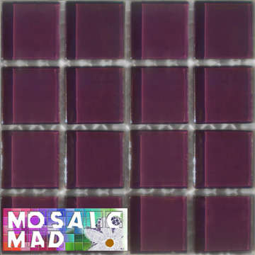 16 Crystal Glass Mosaic Tiles: MELIGO PURPLE 23mm x 23mm x 4mm