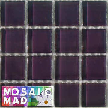 16 Crystal Glass Mosaic Tiles: INDIGO PURPLE 23mm x 23mm x 4mm