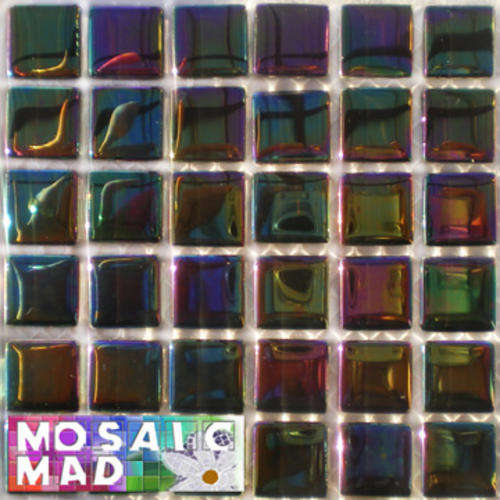 36 Crystal Glass Mosaic Tiles: MAGIC REFLECTIVE FANTASY15mm x 15mm x 4mm
