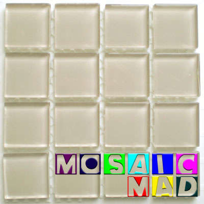 16 Crystal Glass Mosaic Tiles: BEIGE 23mm x 23mm x 4mm