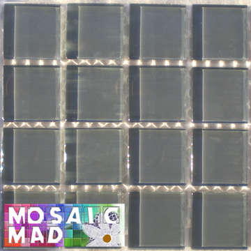 16 Crystal Glass Mosaic Tiles: GREY 23mm x 23mm x 4mm