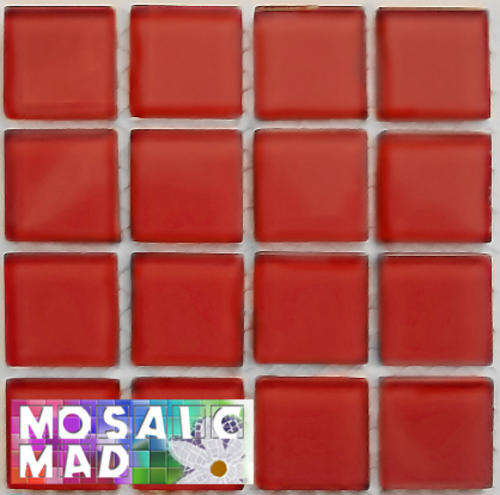 MOSAIC Crystal Glass Tiles: CARDINAL RED 23mm x 23mm x 4mm