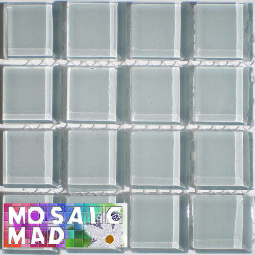 16 Crystal Glass Mosaic Tiles: SOFT GREY 23mm x 23mm x 4mm