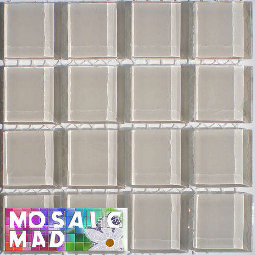 16 Crystal Glass Mosaic Tiles: IVORY 23mm x 23mm x 4mm