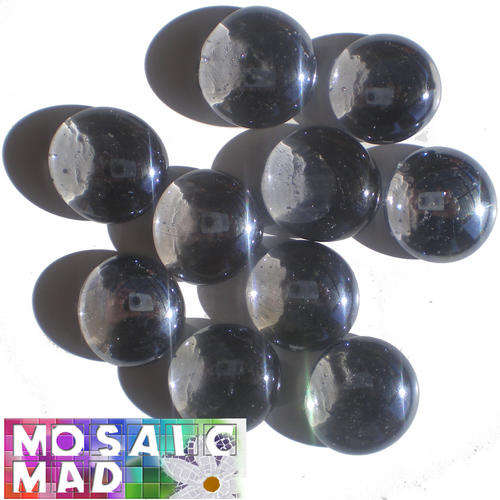 **SPECIAL** 10 Crystal Glass Mosaic Tile Pebbles: CHARCOAL 20mm