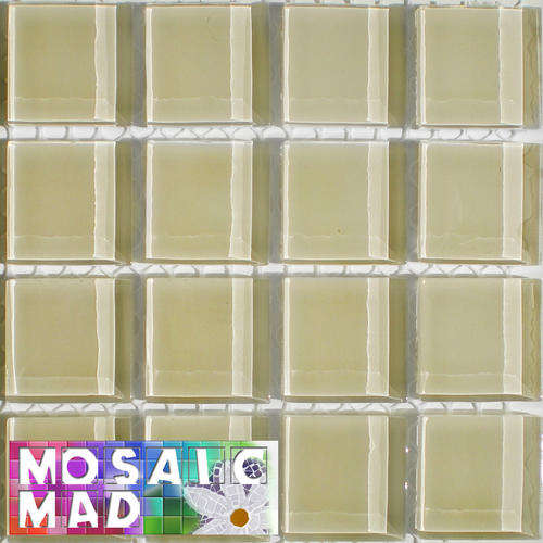 16 Crystal Glass Mosaic Tiles: BEIGE 23mm x 23mm x 4mm