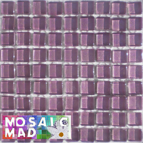 *81* Crystal Glass Mosaic Tiles: METALLIC LAVENDER 10mm x 10mm x 4mm