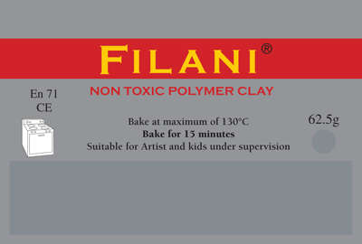 FILANI Polymer Clay - SILVER METAL: 62.5g