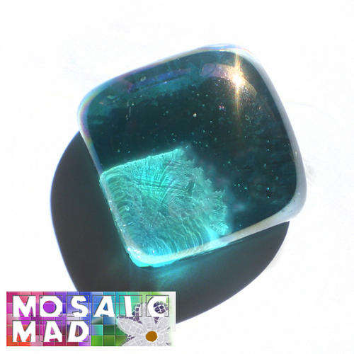 **SPECIAL** 1 Crystal Glass Mosaic Tile Nugget: AQUA 25mm