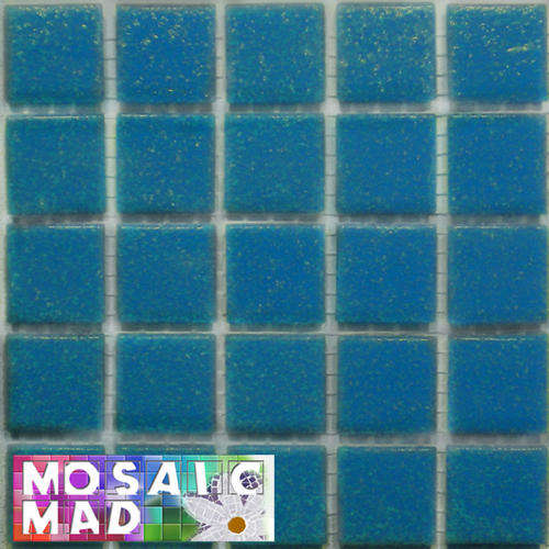 25 Riverglass Mosaic Tiles: METALLIC BLUE 20mm x 20mm x 4mm