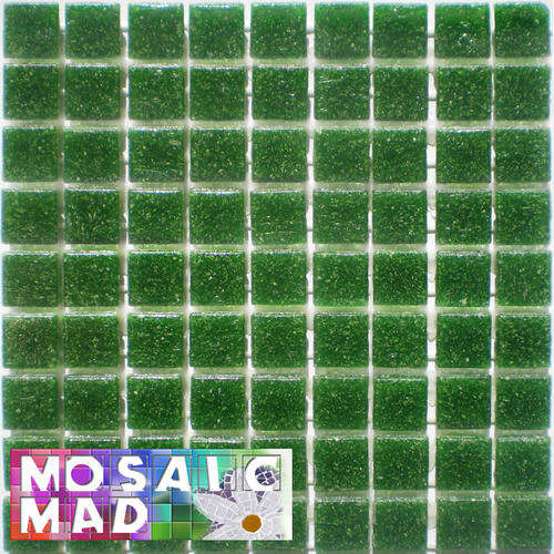 81 Mini Riverglass Mosaic Tiles: OLIVE GREEN 10mm x 10mm x 4mm