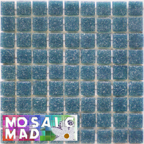 81 Mini Riverglass Mosaic Tiles: DEEP SEA 10mm x 10mm x 4mm