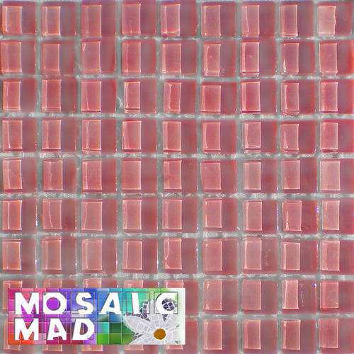 *81* Crystal Glass Mosaic Tiles: DUSTY PINK 10mm x 10mm x 4mm