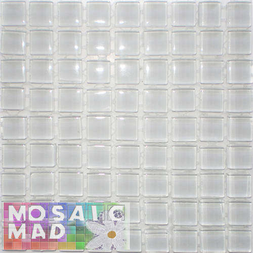 ***SALE!!!*** *81* Crystal Glass Mosaic Tiles: ARCTIC WHITE 10mm x 10mm x 4mm