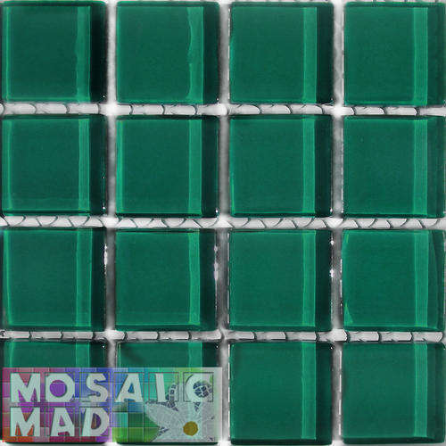 16 Crystal Glass Mosaic Tiles: JADE 23mm x 23mm x 4mm