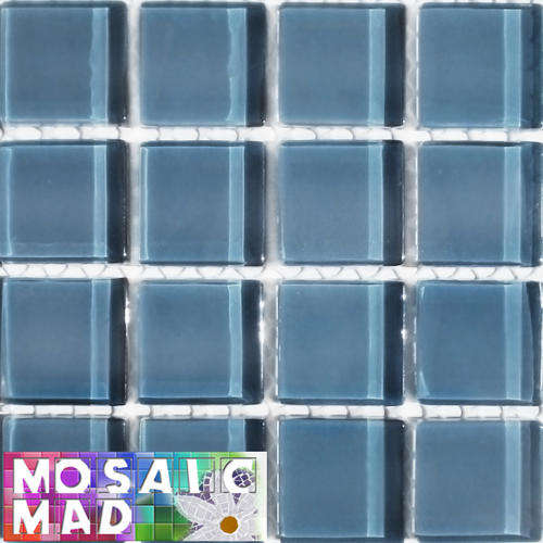 16 Crystal Glass Mosaic Tiles: TROPICAL LAGOON 23mm x 23mm x 4mm