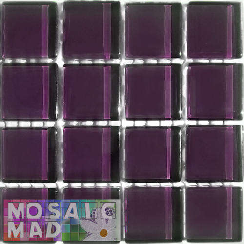 16 Crystal Glass Mosaic Tiles: MELIGO PURPLE 23mm x 23mm x 4mm
