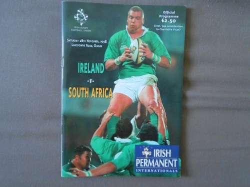 IRISH PERMANENT INTERNATIONALS RUGBY PROGRAMME - IRELAND vs SOUTH AFRICA
