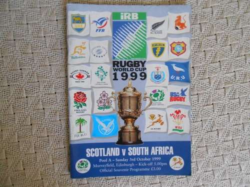 IRB RUGBY WORLD CUP 1999 RUGBY PROGRAMME - SCOTLAND vs SOUTH AFRICA