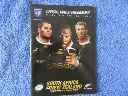 VODACOM TRI NATIONS RUGBY -  SOUTH AFRICA vs NEW ZEALAND RUGBY PROGRAMME