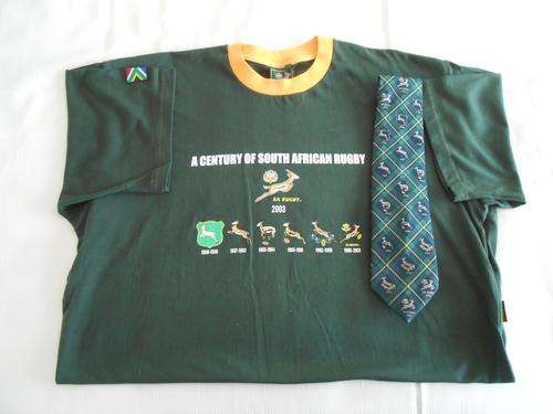HISTORY OF THE SPRINGBOK EMBLEM T-SHIRT AND TIE