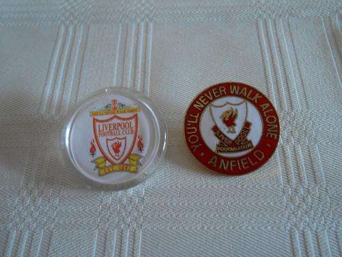2 LIVERPOOL PIN BADGES