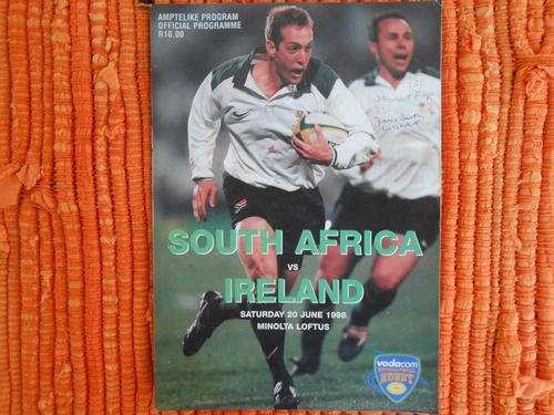 SOUTH AFRICA vs IRELAND RUGBY PROGRAMME