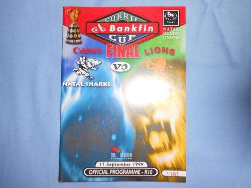 CURRIE CUP FINAL OFFICIAL PROGRAMME - NATAL SHARKS vs LIONS