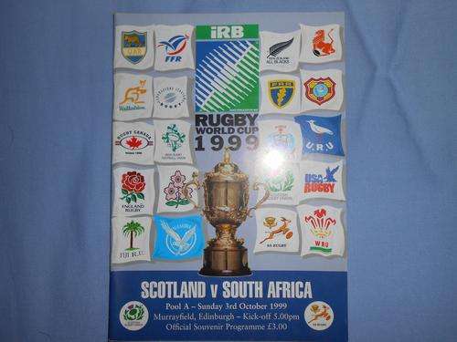 RUGBY WORLD CUP PROGRAMME - SCOTLAND vs SOUTH AFRICA