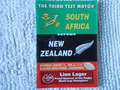 SOUTH AFRICA vs NEW ZEALAND  - The Third Test Match PROGRAMME
