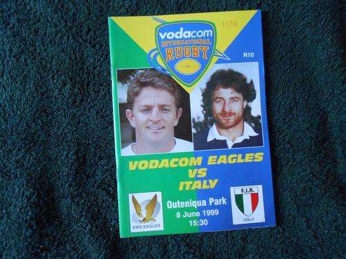 VODACOM EAGLES vs ITALY RUGBY PROGRAMME