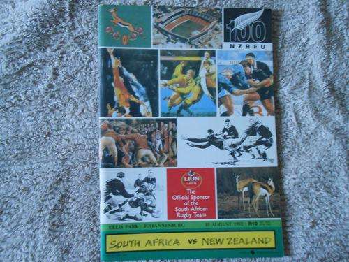 SOUTH AFRICA vs NEW ZEALAND RUGBY PROGRAMME (celebrating 100 years of NZR)
