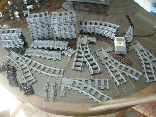 JOB LOT LEGO TRAIN RAILS AND REMOTEM AND ACCESSORIES