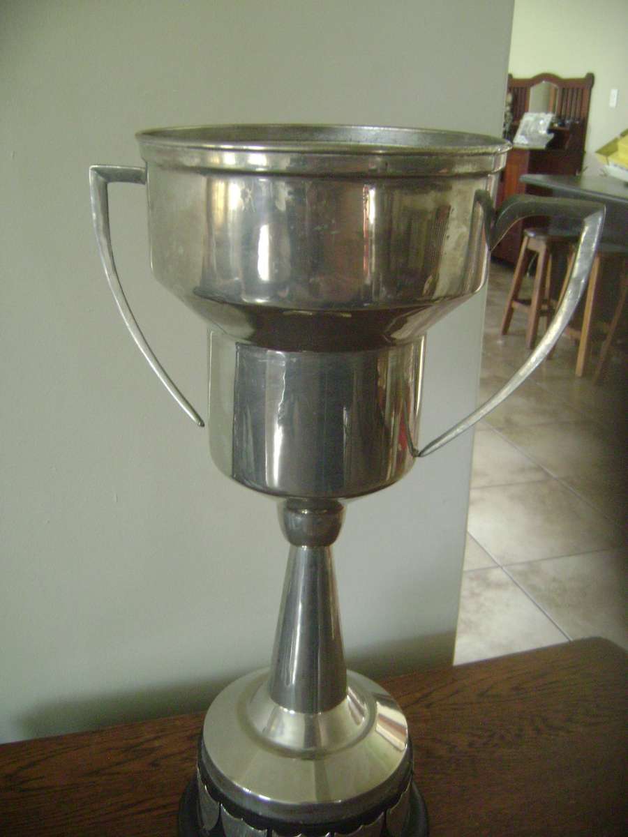 LARGE SILVER PLATED CUP ON STAND