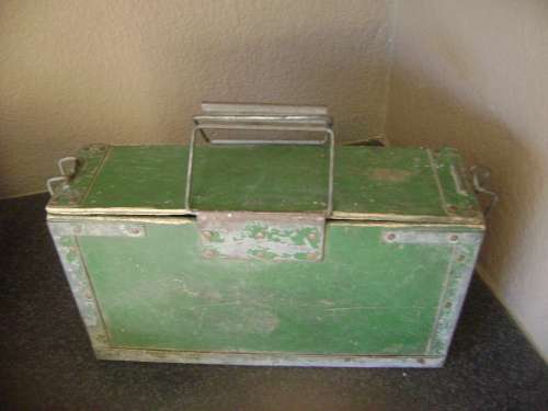 VINTAGE WOOD AND METAL BOX - SEE PICTURES