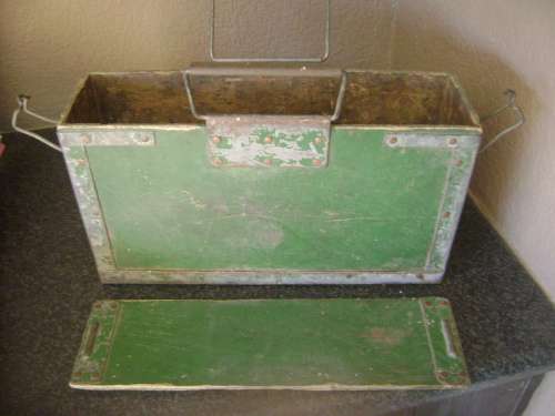 VINTAGE WOOD AND METAL BOX - SEE PICTURES