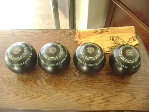 4X BOWLING BALL IN LEATHER CARRY BAGS - SEE PICTURTES