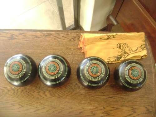 4X BOWLING BALL IN LEATHER CARRY BAGS - SEE PICTURTES