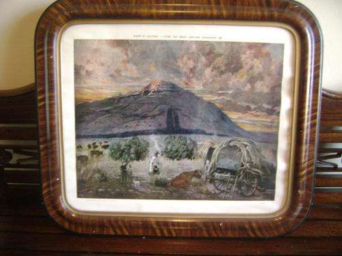 FRAMED PRINT:-  "SONOP BY AMAJOEBA -TONEEL VAN GROOT AFRIKANER OORWINNING 1881" -FRAMED BEHIND GLASS