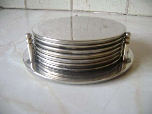 SILVER PLATED PLACE MATS AND HOLDER - VERY GOOD CONDITION