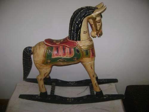 LARGE WOODEN ROCKING HORSE