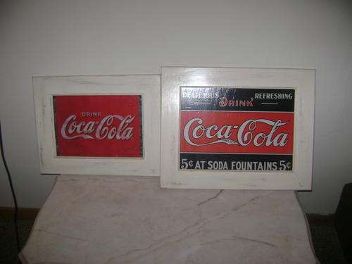 2X COCA COLA PICTURES IN FRAMES
