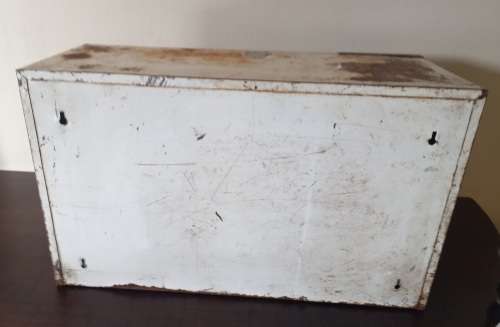 VINTAGE SUGAR, FLOUR, COFFEE. TEA AND COOKIES CABINET