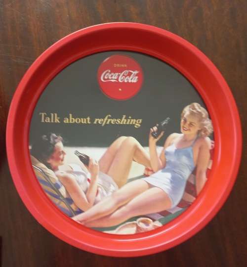 3x COCA COLA TRAYS AND SIGN - MADE IN USA 1990