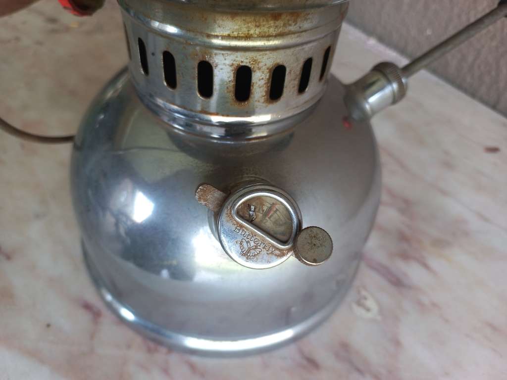old butterfly paraffin lamp in good condition